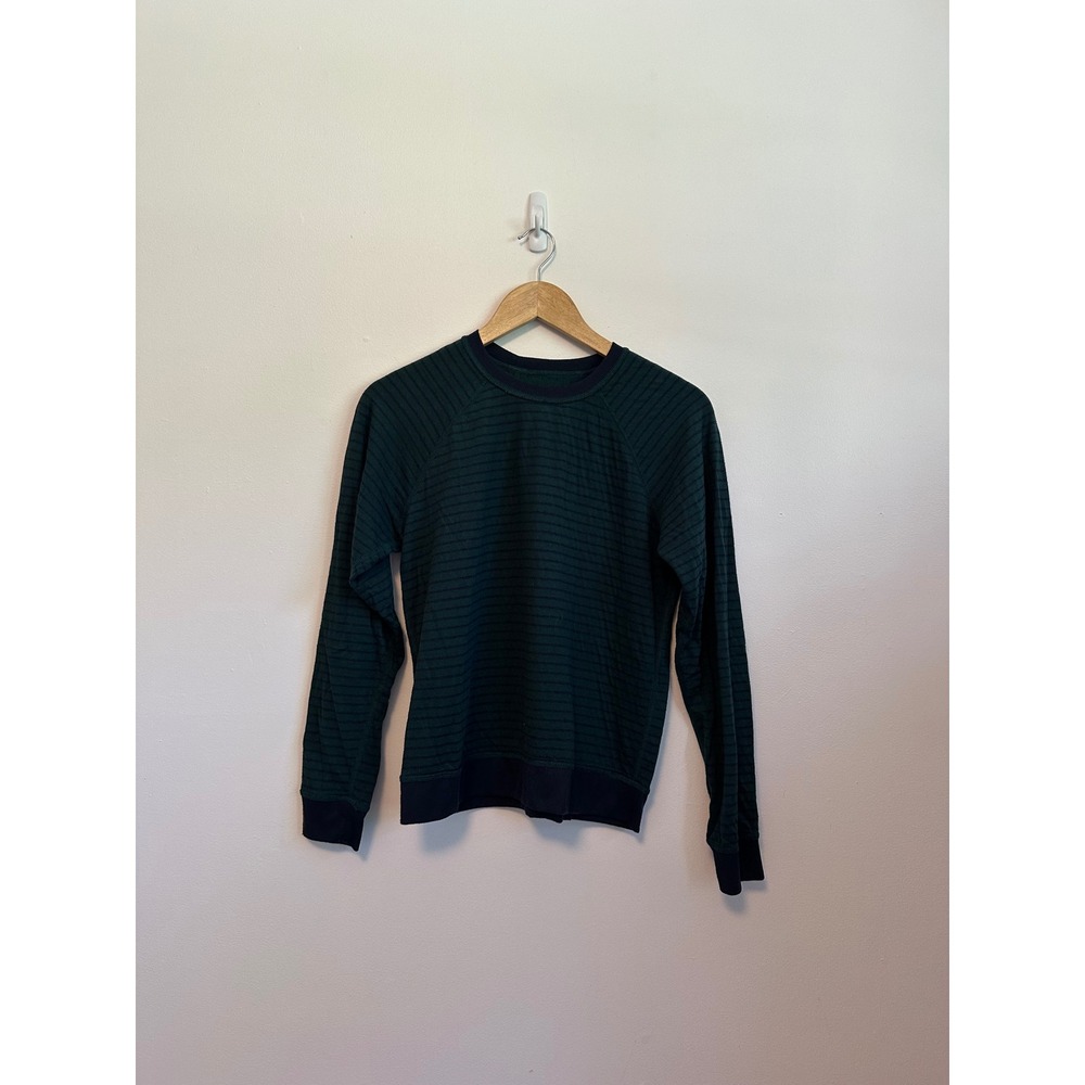 Marine Layer Atkins Reversible Striped Raglan Long Sleeve Crewneck Sweatshirt